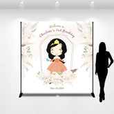 Lofaris Customized Name White Flowers 2nd Birthday Backdrop